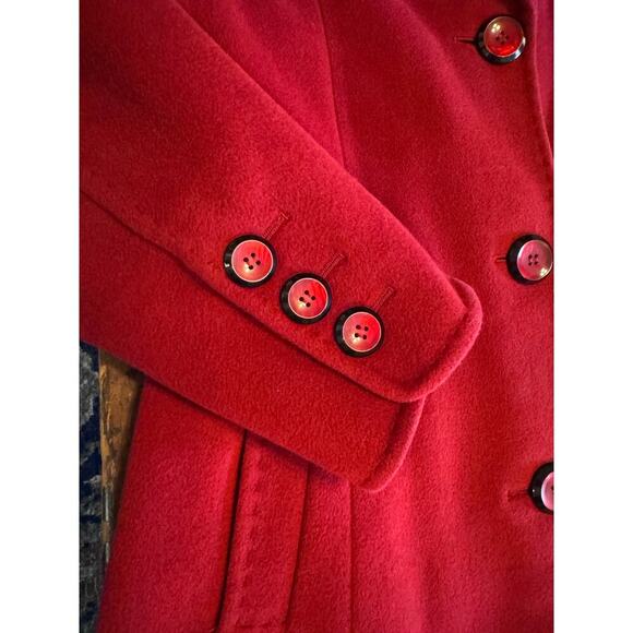 Ellen Tracy Long Button Down Belted Peacoat Trenchcoat Wool/Angora blend Size 12 - Picture 15 of 15